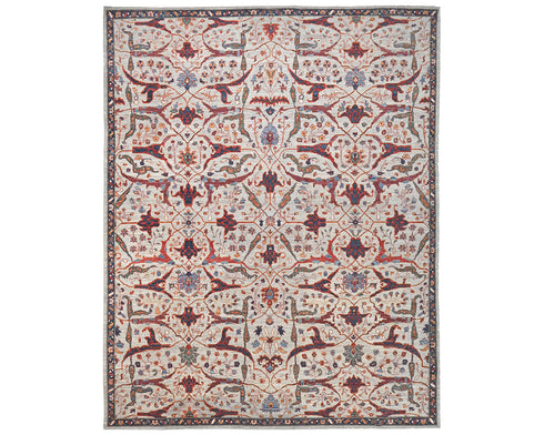 9x12 Gray Aryana Afghan Hand Knotted Veg Dye Wool Area Rug